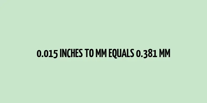 0.015 inches to mm (Inches to Millimeters)