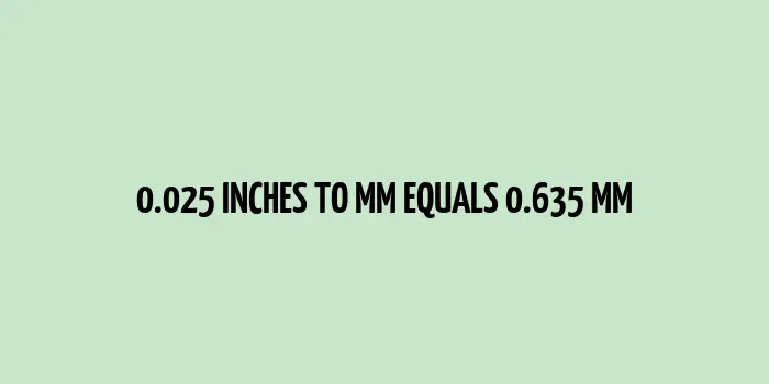 0.025 inches to mm (Inches to Millimeters)