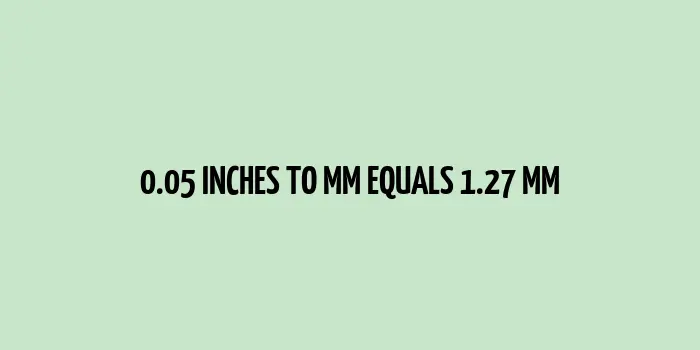 .05 inches to mm (Inches to Millimeters)