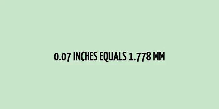 0.07 inches to mm (Inches to Millimeters)