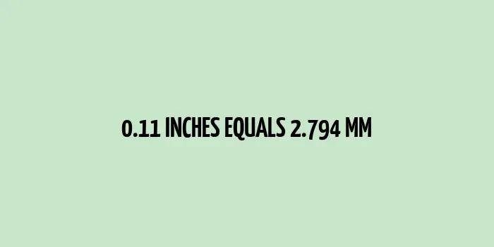 0.11 inches to mm (Inches to Millimeters)