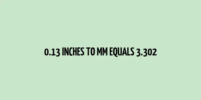 0.13 inches to mm (Inches to Millimeters)