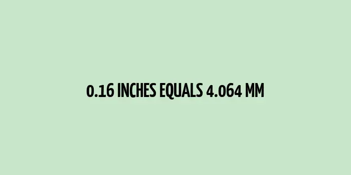 0.16 inches to mm (Inches to Millimeters)