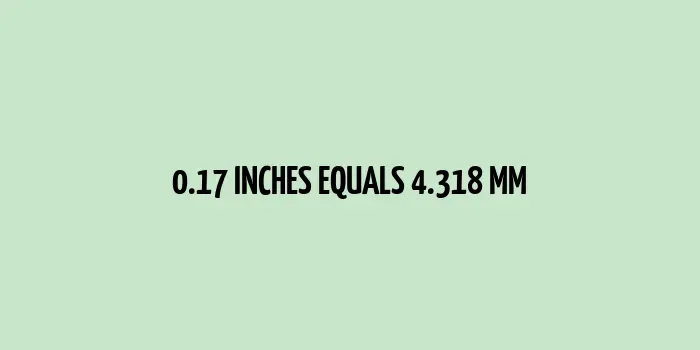 0.17 inches to mm (Inches to Millimeters)