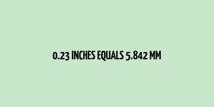 0.23 inches to mm (Inches to Millimeters)