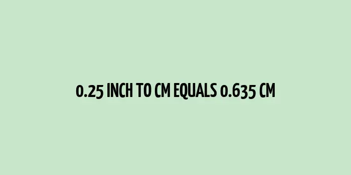 0.25 inch to cm (Inches to Centimeter)