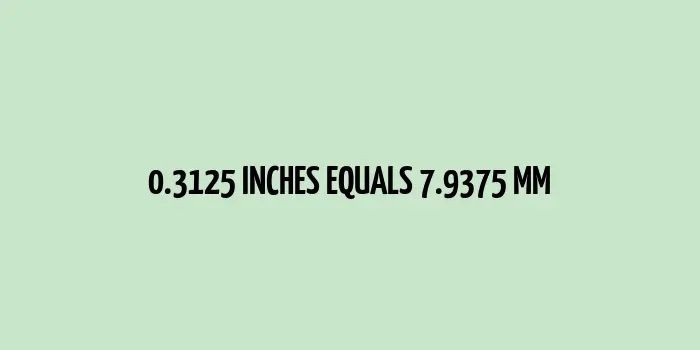 0.3125 inches to mm (Inches to Millimeters)