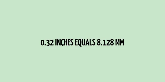 0.32 inches to mm (Inches to Millimeters)