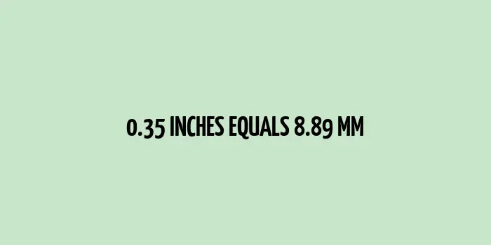 .35 inches to mm (Inches to Millimeters)