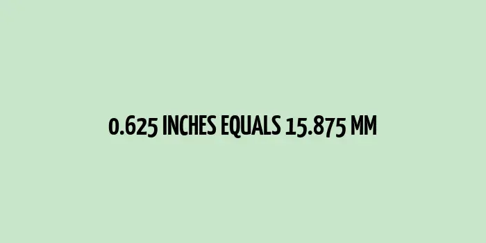 Measurement conversion of 0.625 inches to millimeters