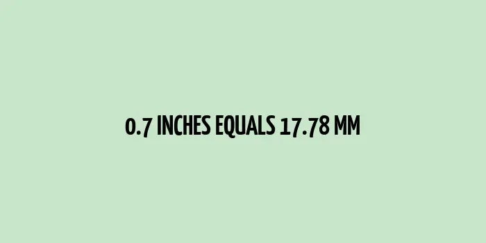 .7 inches to mm (Inches to Millimeters)