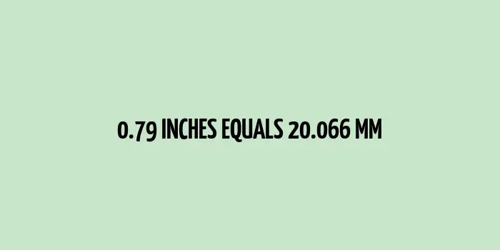 0.79 inches to mm (Inches to Millimeters)