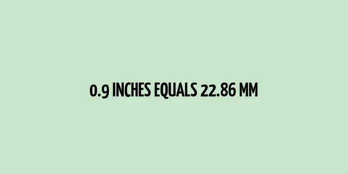 .9 inches to mm (Inches to Millimeters)