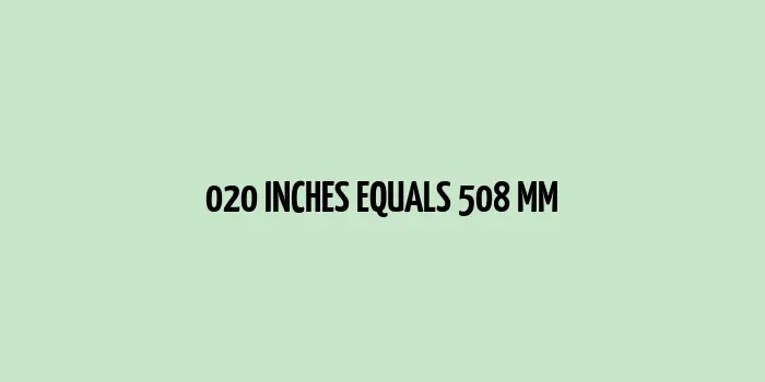 020 inches to mm (Inches to Millimeters)