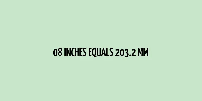 08 inches equals 203.2 millimeters