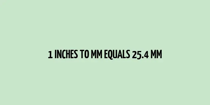 1 inches to mm (Inches to Millimeters)