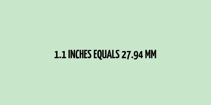 1.1 inches to mm (Inches to Millimeters)