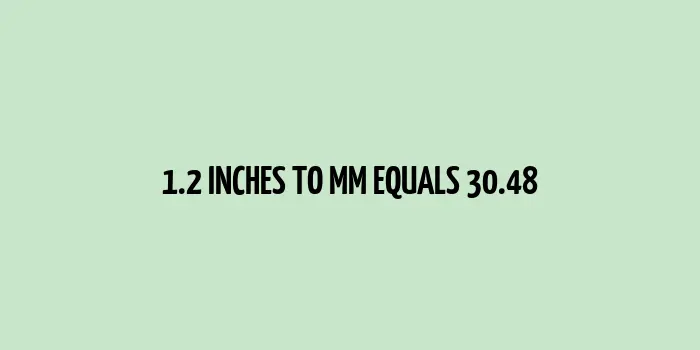 1.2 inches to mm (Inches to Millimeters)