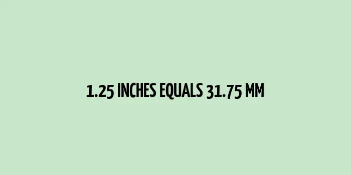 1.25 inches to mm (Inches to Millimeters)