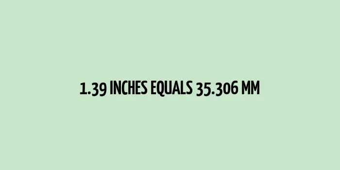 1.39 inches to mm (Inches to Millimeters)