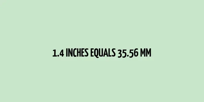 1.4 inches to mm (Inches to Millimeters)