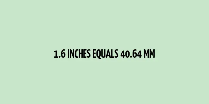 1.6 inches to mm (Inches to Millimeters)