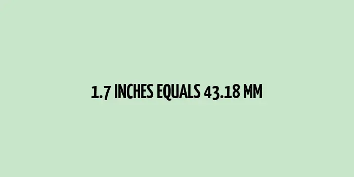 1.7 inches to mm (Inches to Millimeters)