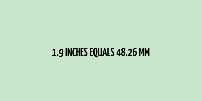 1.9 inches to mm (Inches to Millimeters)