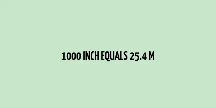 1000 inch to m (Inches to Meters)