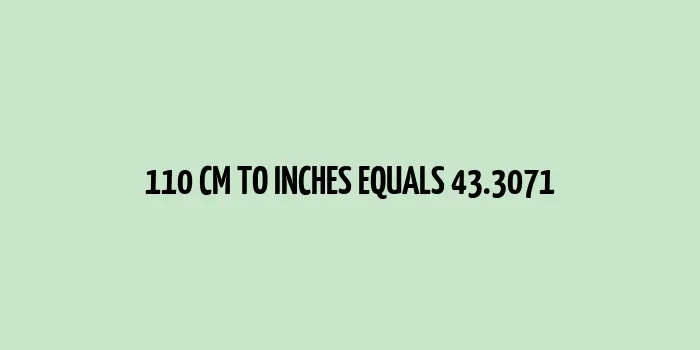 Image showing a ruler with 110 cm length converted to inches