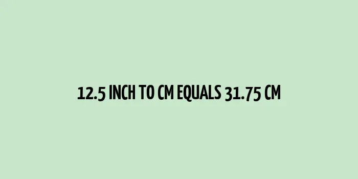 Illustration of 12.5 inch to cm conversion