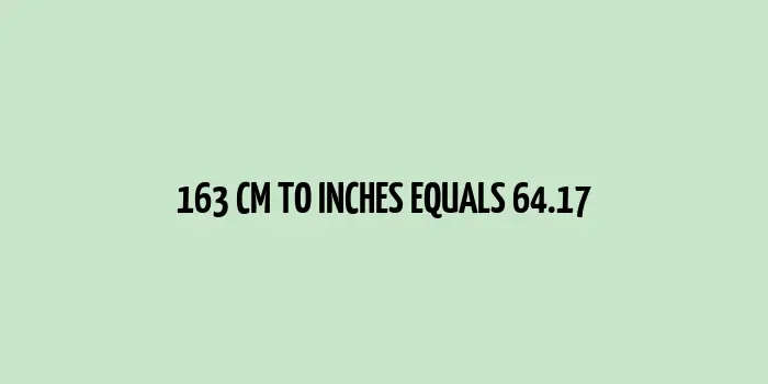 Diagram showing the height comparison of 163 cm to 64.17 inches