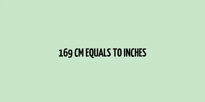 169 cm to inches (Centimeter to Inches)