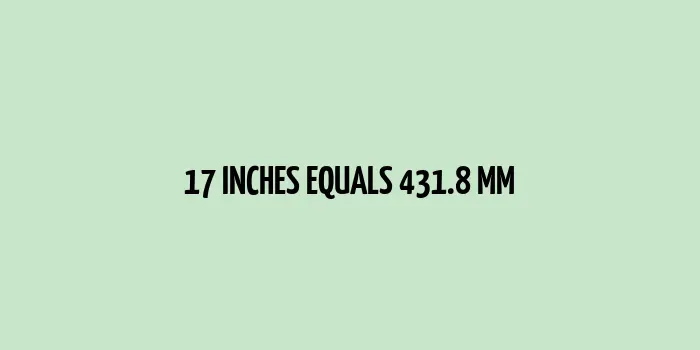 17 inches to mm (Inches to Millimeters)