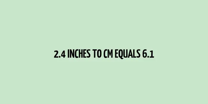 2.4 inch measurement compared to cm on a ruler