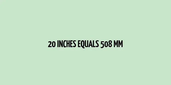 20 inches to mm (Inches to Millimeters)