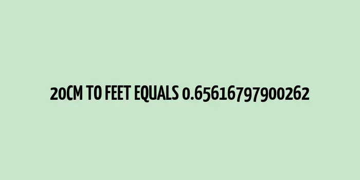 20cm to Feet (0.65616797900262 Feet)