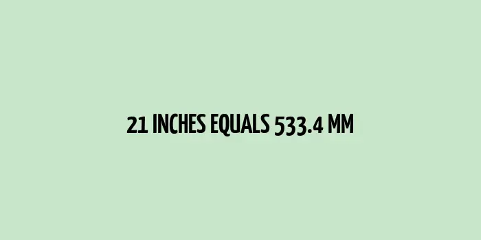 21 inches to mm (Inches to Millimeters)