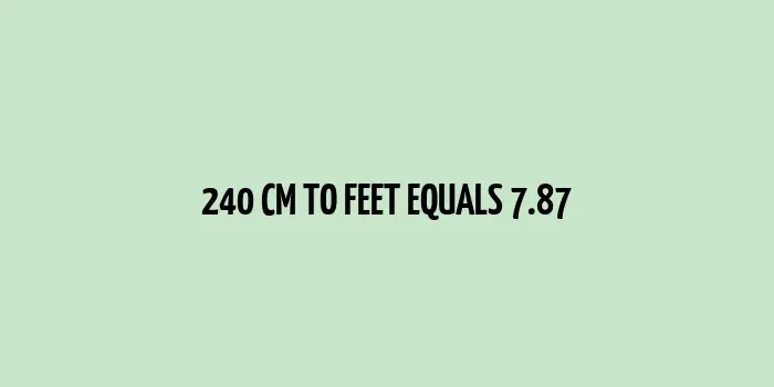 Image showing the result of conversion 240 cm to feet as 7.87 feet