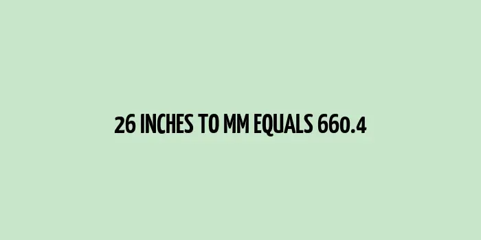 26 inches to mm (Inches to Millimeters)