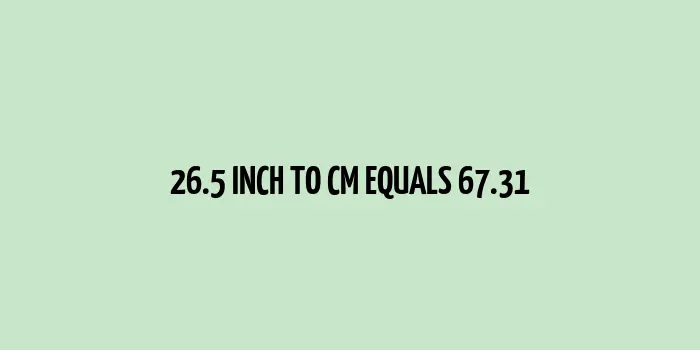 Graphical representation of 26.5 inch to cm conversion