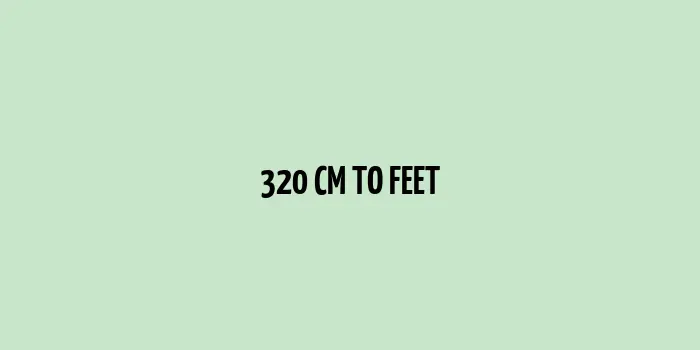 Visual representation of 320 centimeters to feet conversion