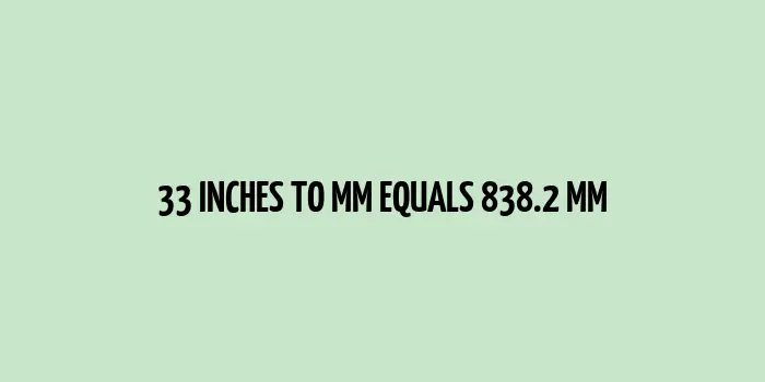 33 inches to mm (Inches to Millimeters)