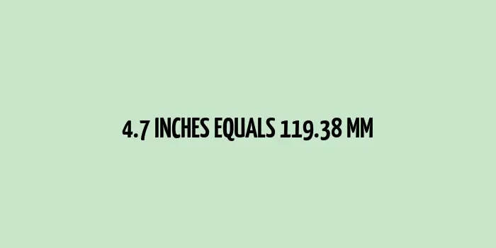 4.7 inches to mm (Inches to Millimeters)