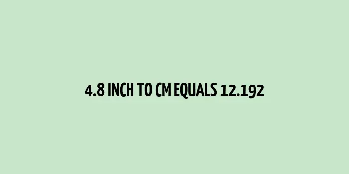 4.8 inch to cm (Inches to Centimeter)