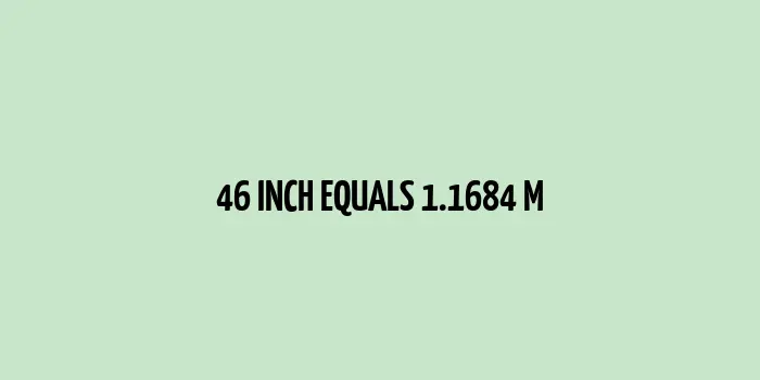 46 inch to m (Inches to Meters)