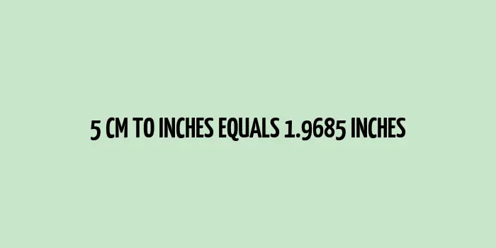 Diagram demonstrating 5 cm converted to inches