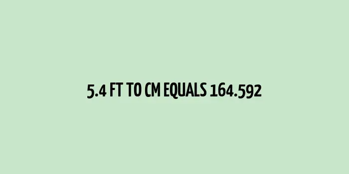 5.4 ft to cm (Feet to Centimeters)