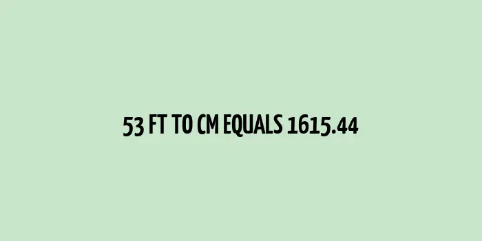 53 ft to cm (Feet to Centimeters)