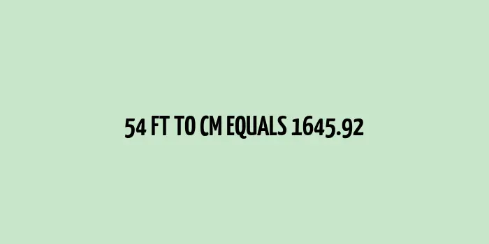 54 ft to cm (Feet to Centimeters)